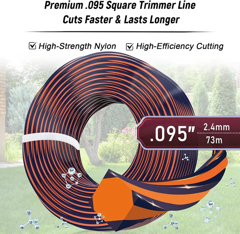 FrauSonne Weed Eater String .095″ x 240ft – Low-drag twist design
