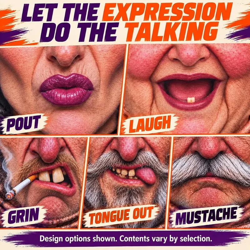 FSHJUOAU Funny Ski Mask 3 Pack Acd – Puckered lips and open mouth designs
