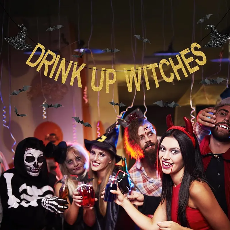 Fufuddz Halloween Decorations Indoor – Black and gold witchy theme