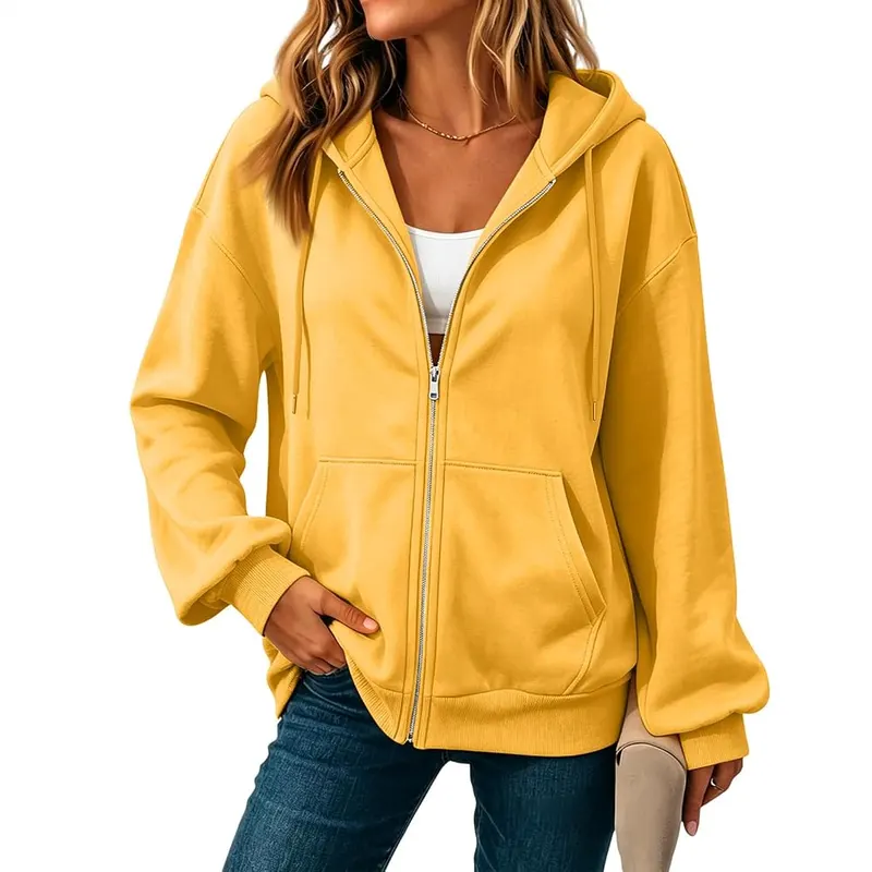 Elneeya Full Zip Hoodies Y2K in V014-yellow