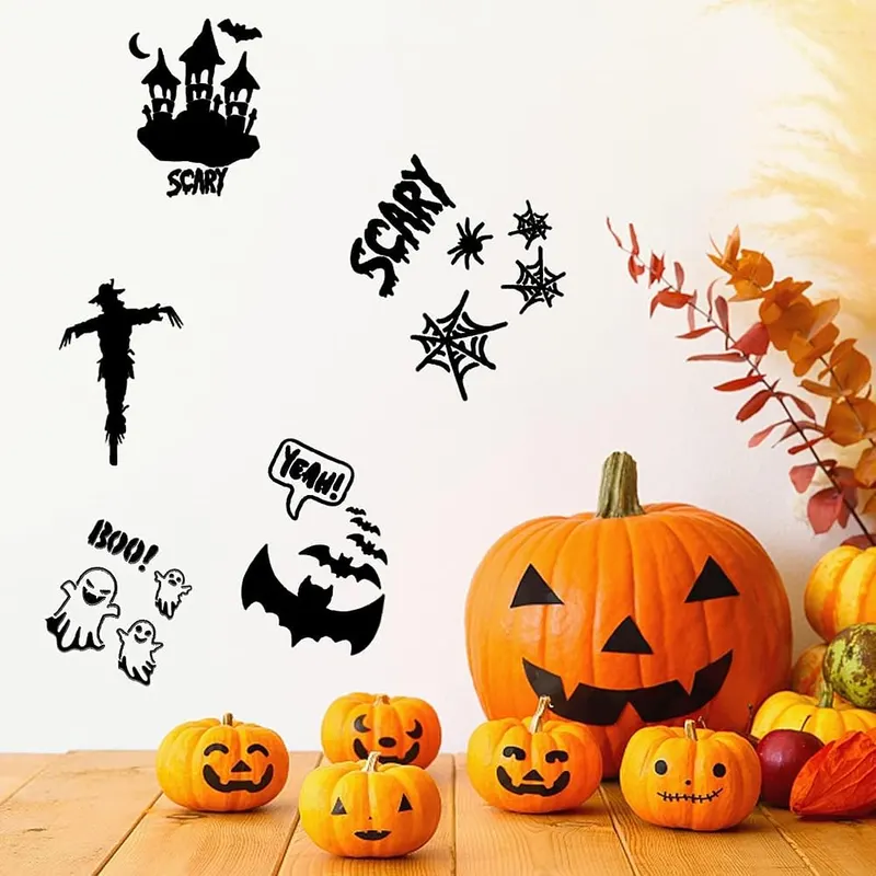 Fun Gift 21 Pcs Reusable Plastic Halloween Stencils – DIY Halloween decor templates