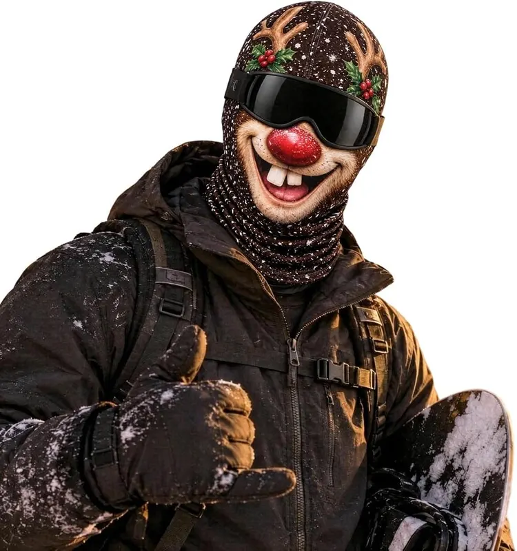 Funny Realistic Face Ski Mask Christmas 3D – Vivid 3D printed facial graphic
