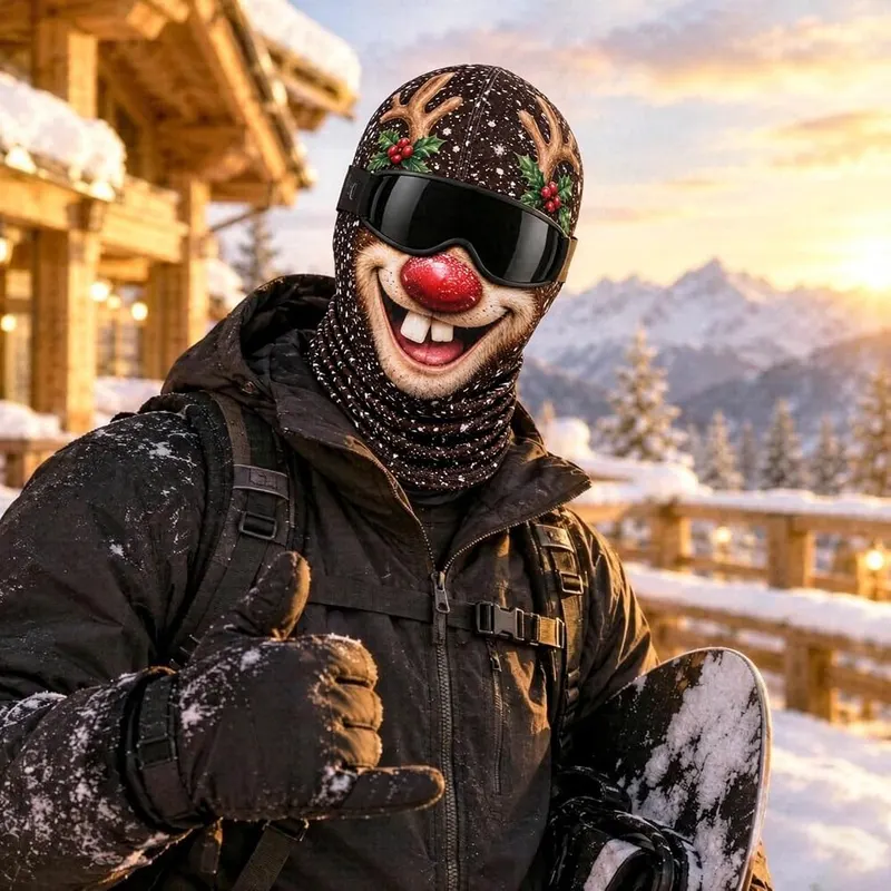 Funny Realistic Face Ski Mask Christmas 3D – Extended neck warmth design
