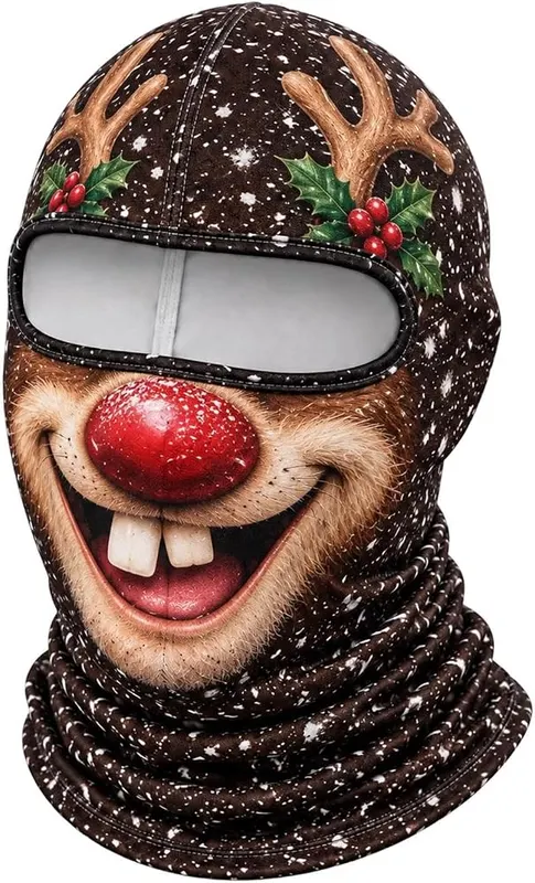 Funny Realistic Face Ski Mask Christmas 3D – Ideal for winter outdoor sports