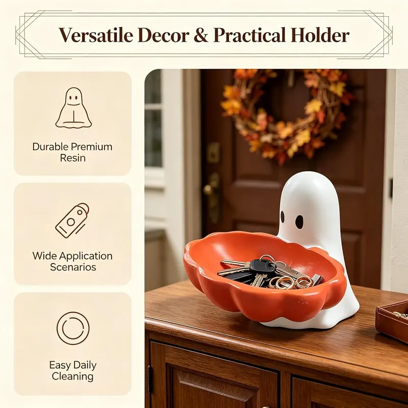 FURUBETA Halloween Ghost Candy Bowl Dish – Thoughtful Gift for Halloween Lovers