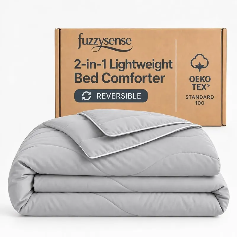 Fuzzysense Twin Comforter in Silver Gray