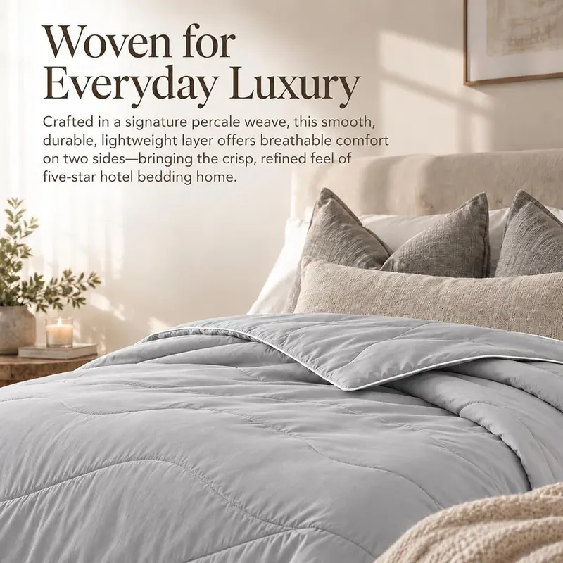 Fuzzysense Twin Comforter – Light Gray 60 by 80 inches