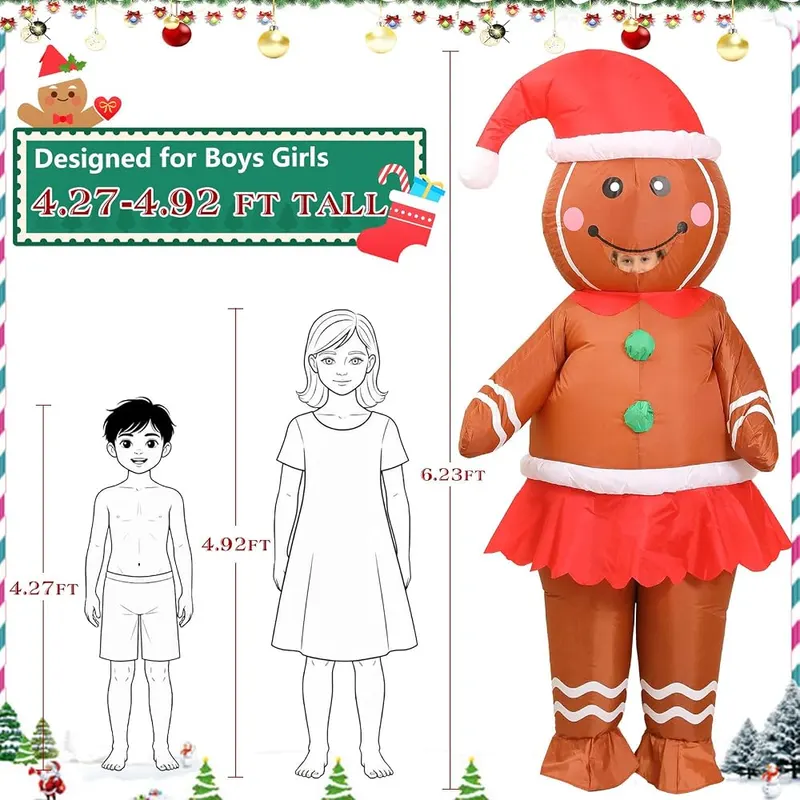 FWV Gingerbread Costume Kids – Suitable for boys and girls