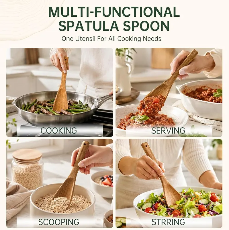 Fyctio 2 Pack Wooden Spatula Spoon – product photo 8 of 9