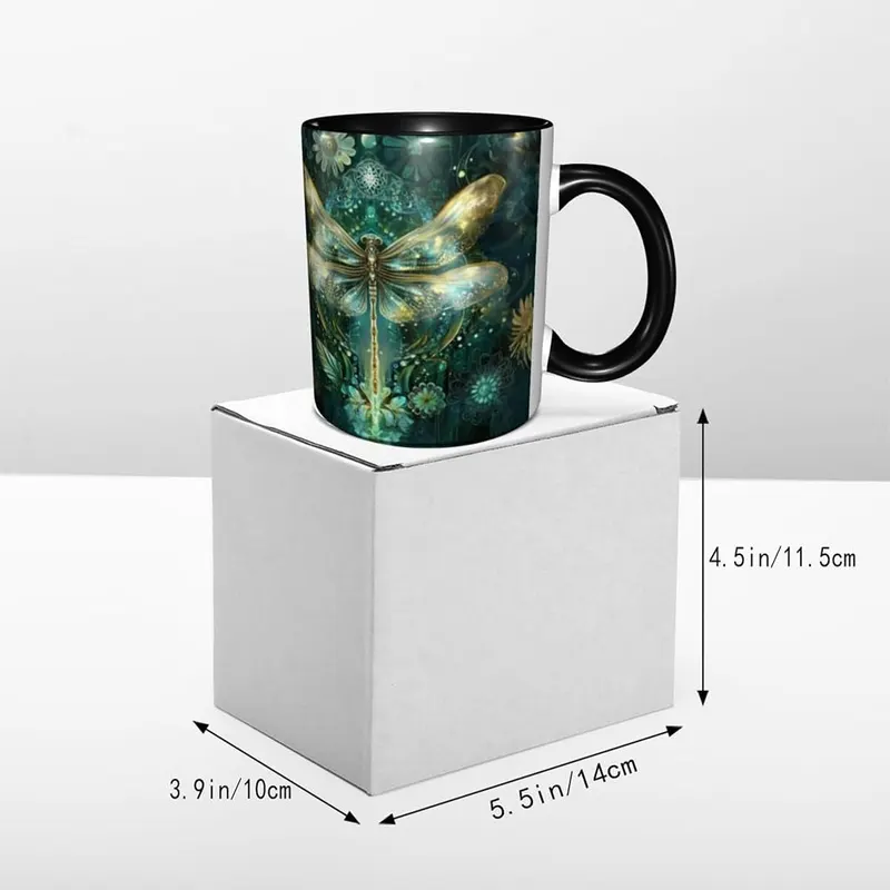 FyLybois Dragonfly Coffee Mug – Ergonomic Handle for Comfortable Grip:Designed with an ergonomically