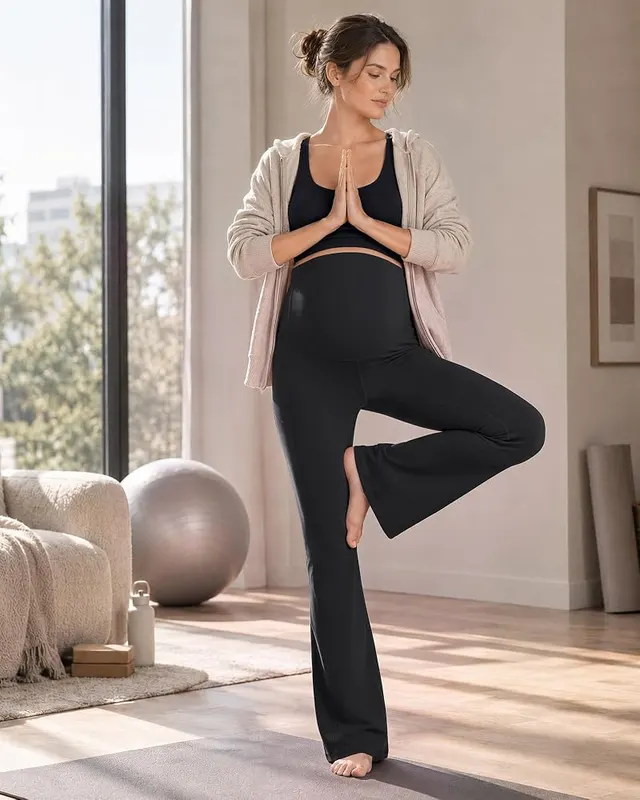 G4Free Maternity Work Pants Pregnancy Flare Leggings – BareFeel ultra-soft fabric