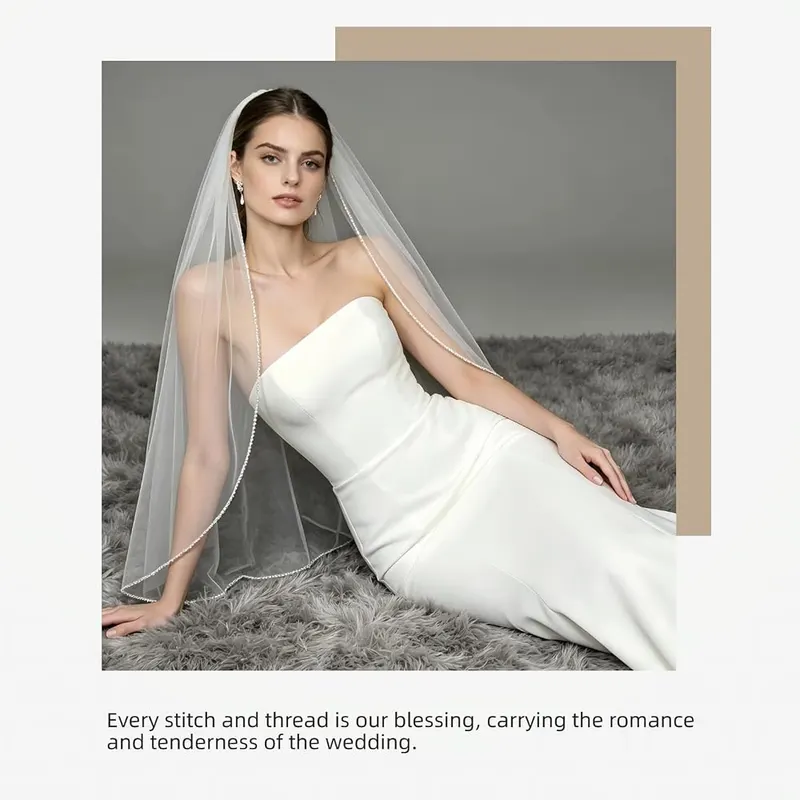 GAODESI 1 Tier Wedding Veil Pearl – Design