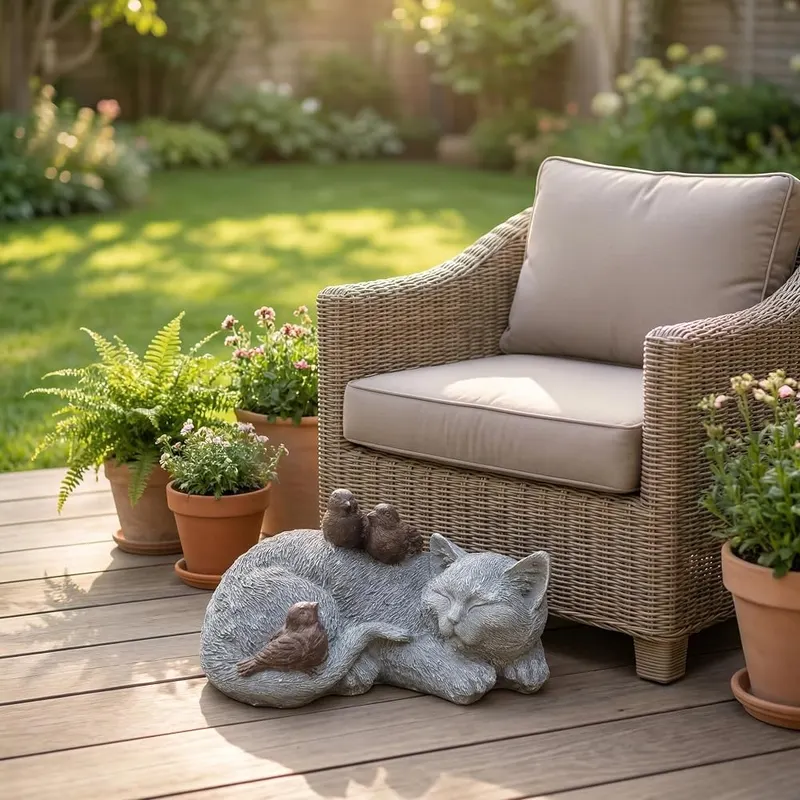 GARDEN WHISPER Cat Statue Outdoor Garden Decor – product photo 4 of 9