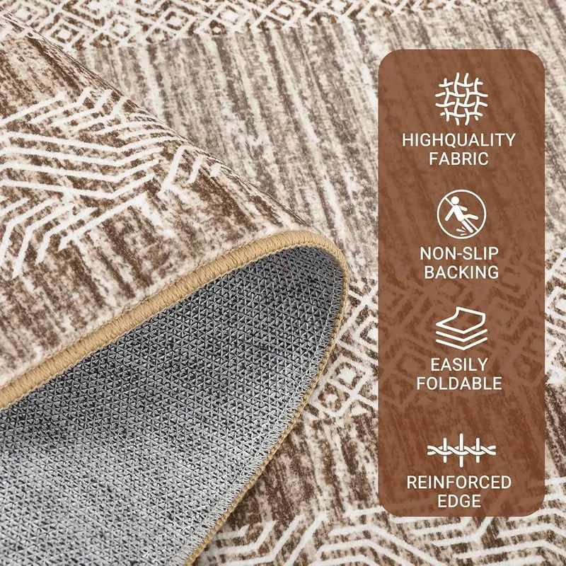 GarveeHome 2×6 Modern Bordered Runner Rug Non – product photo 2 of 7