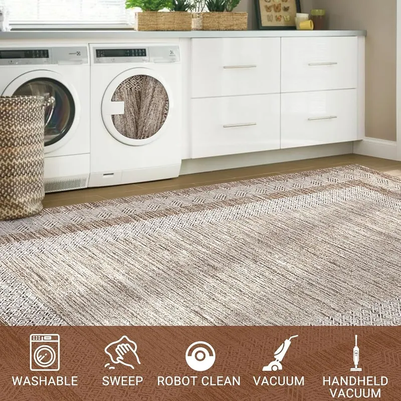 GarveeHome 2×6 Modern Bordered Runner Rug Non – product photo 6 of 7