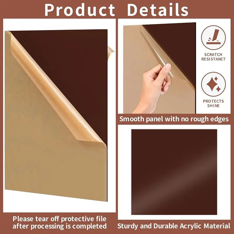 Gdhwxcl 1/8 Thick 10 x 10 inch Brown – product photo 3 of 7
