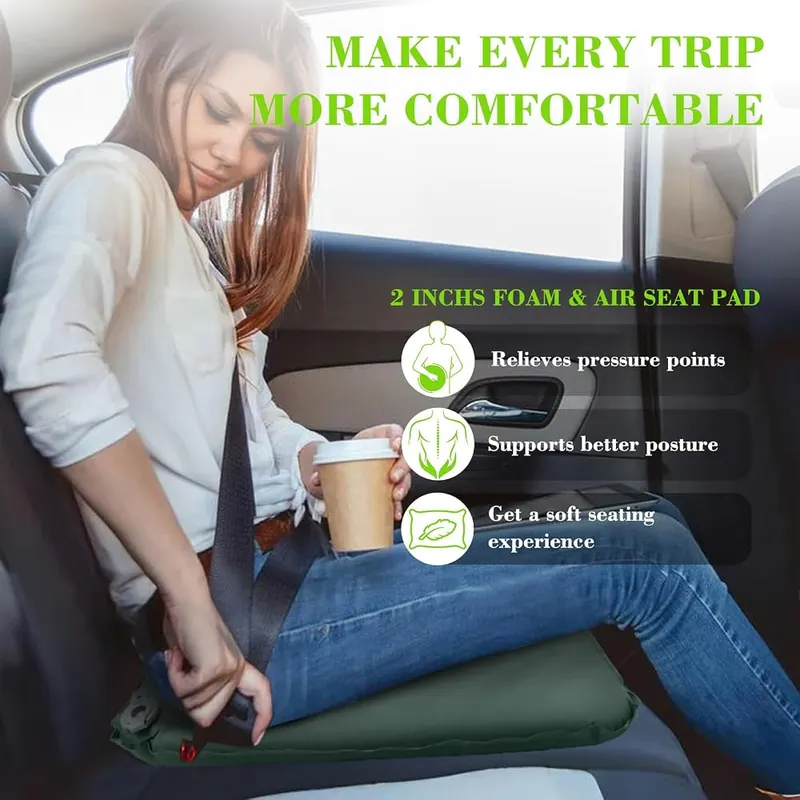 GDREAMT Inflatable Seat Cushion – Compact 7.48 by 3.54 inch fold