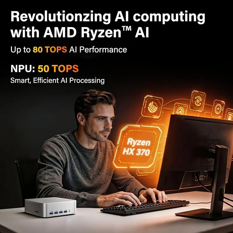 GEEKOM A9 Max AI Boost Mini PC – 32GB DDR5 memory and 2TB SSD