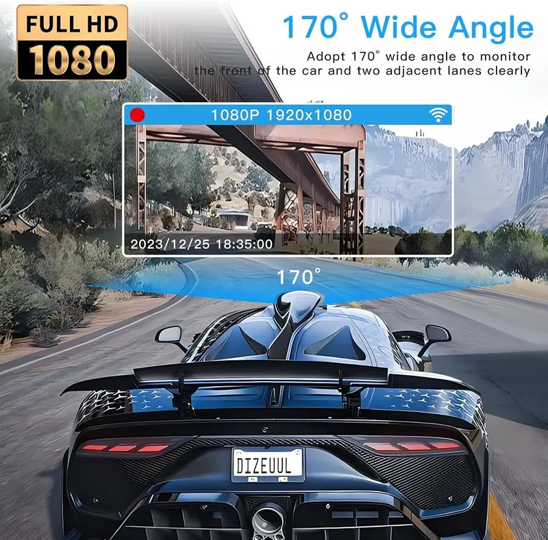 GEMEK 5 Channel Dash Cam 360° View Black – 24-hour parking mode