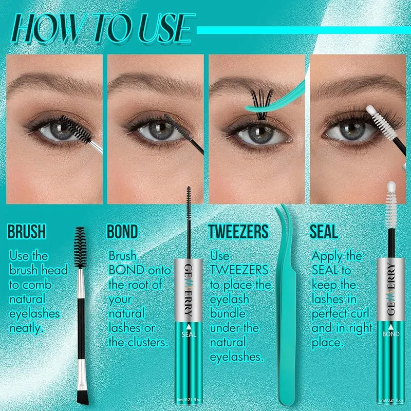 GEMERRY Lash Bond and Seal Kit Lash – Designed for synthetic hair extensions