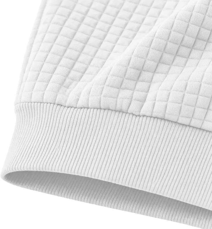 Generic 1/4 Zip Pullover Mens Waffle Loose A005white – product photo 7 of 7