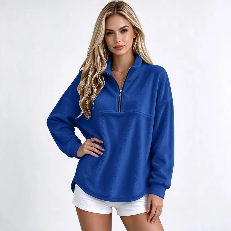 Generic 1/4 Zip Pullover Women Sweet Flannel – Occasion