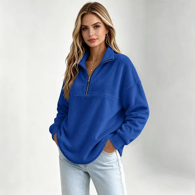 Generic 1/4 Zip Pullover Women Sweet Flannel – product photo 7 of 8