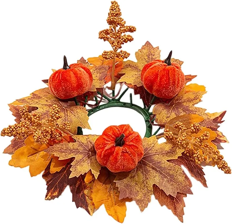 Generic 11 Inch Small Pumpkins & Maple in Orange1