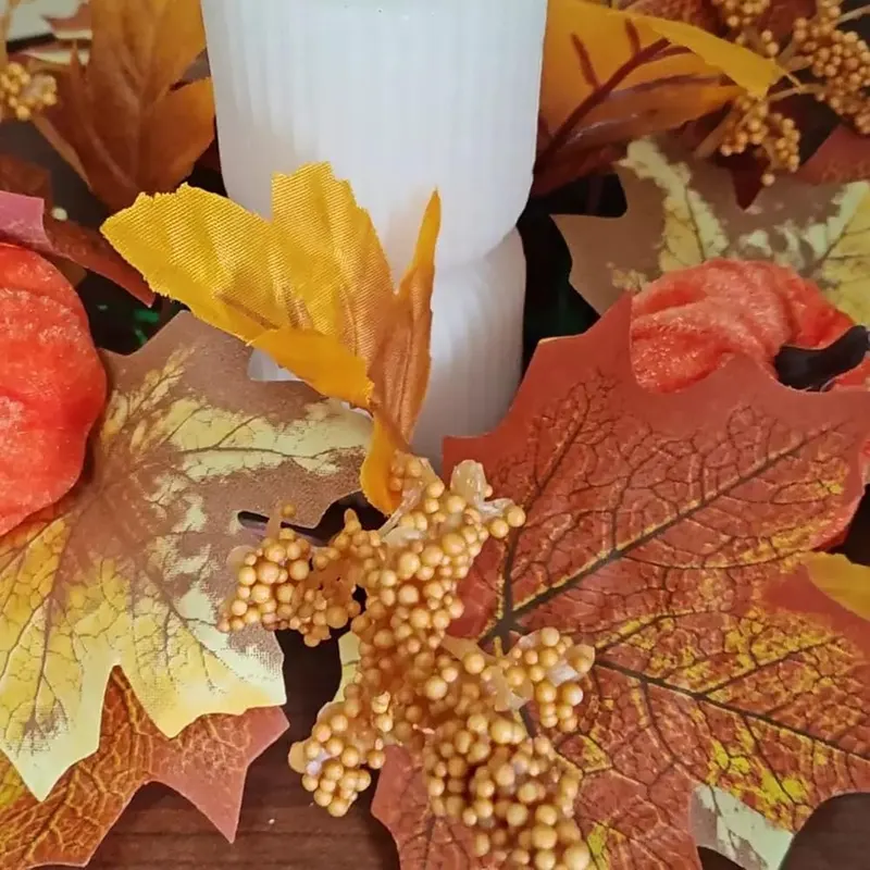 Generic 11 Inch Small Pumpkins & Maple – Compact 11-Inch Design for Versatile Seasonal Displays