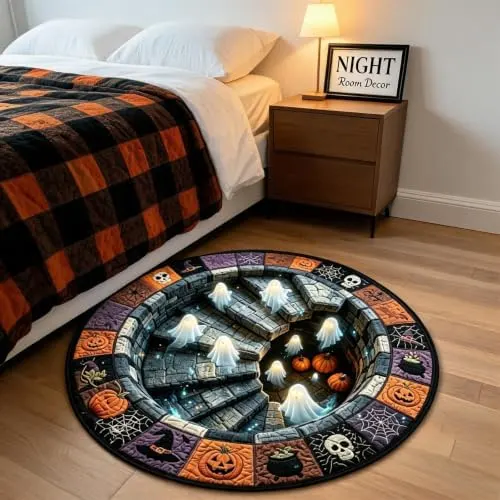 Generic 16 Inch Round Halloween Mat – Seasonal home decor piece