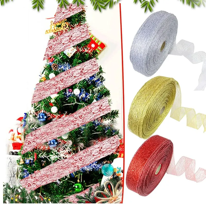 Generic 2”×2 Yards Holiday Wrapping Ribbon Christmas – product photo 7 of 7