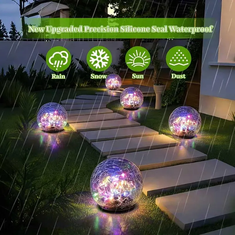 Generic 2 Pack Solar Path Lights Outdoor 4-Color – Dual Placement Ways