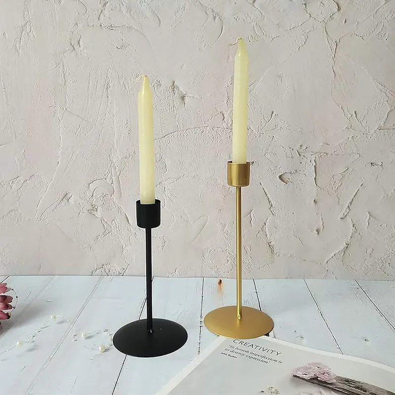 Generic 2 Pack Vintage Pillar Candle Holder – Sturdy metal construction
