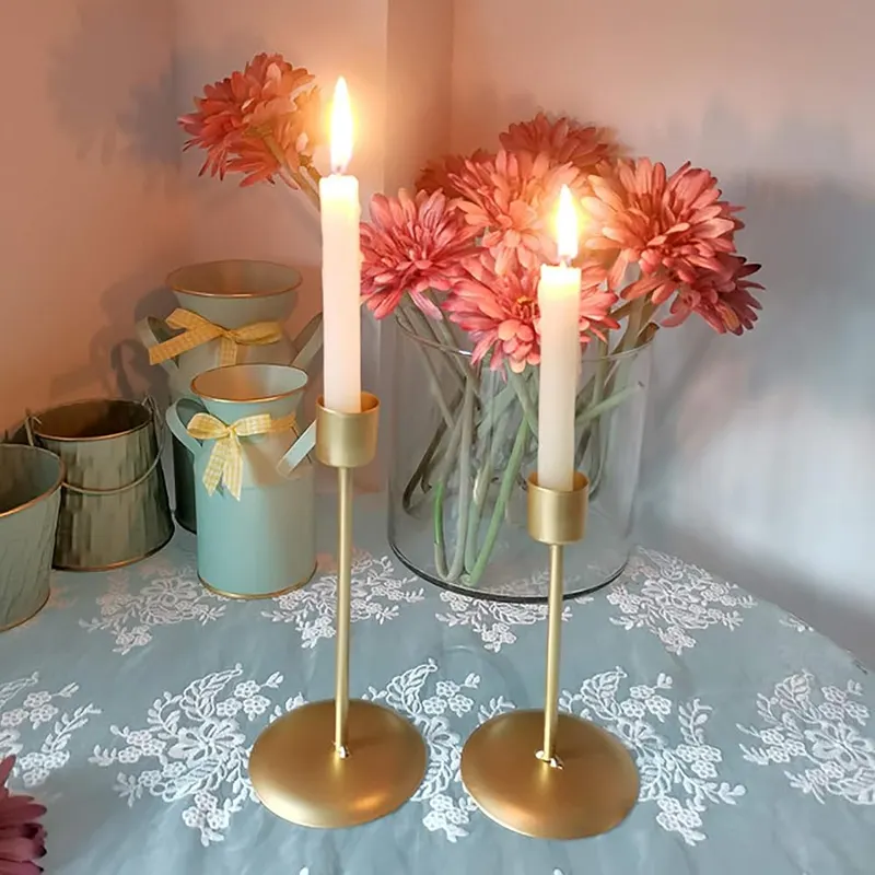 Generic 2 Pack Vintage Pillar Candle Holder – Versatile black finish