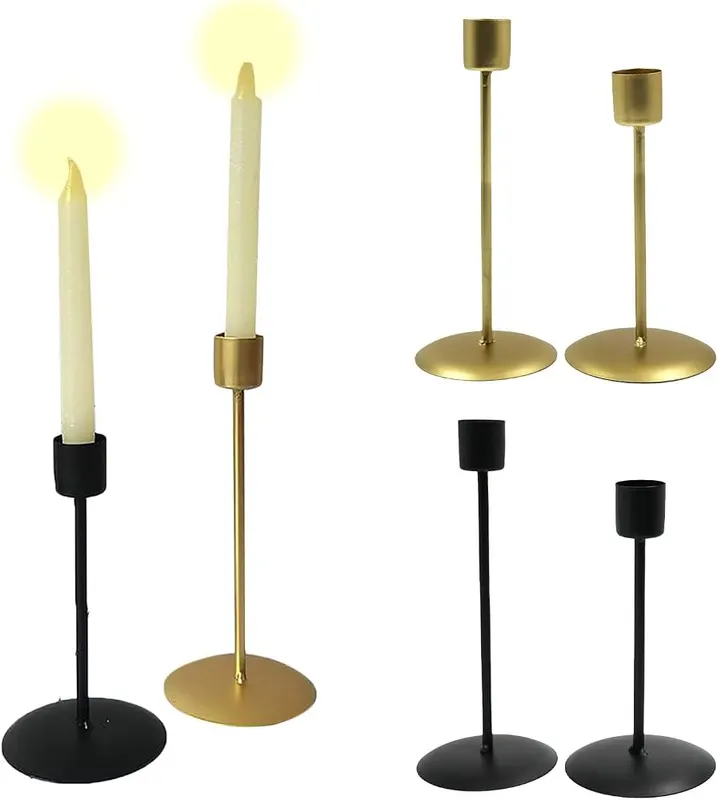 Generic 2 Pack Vintage Pillar Candle Holder – Ideal for table centerpieces