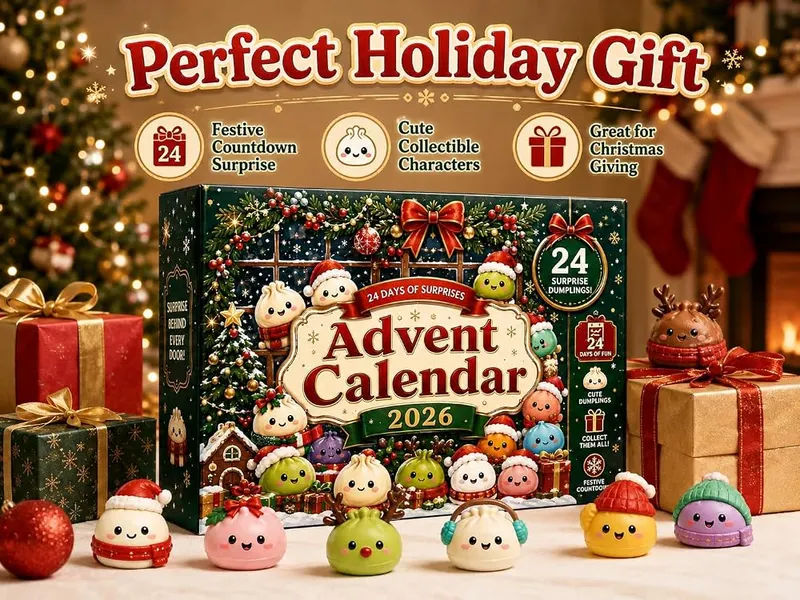 Generic 2026 Christmas Squishy Advent Calendar – Squeezable rubber material