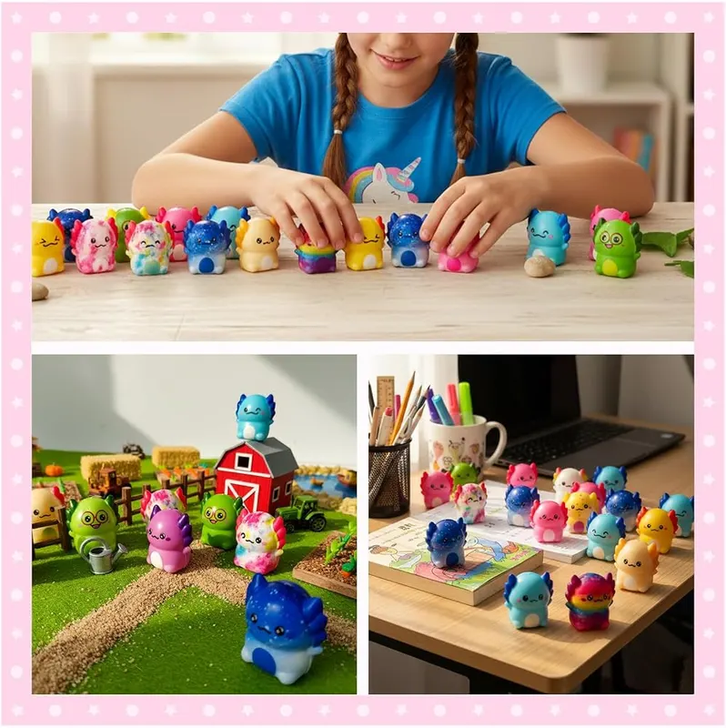 Generic 24PC Axolotl Squishy Toys – Creative and Festive