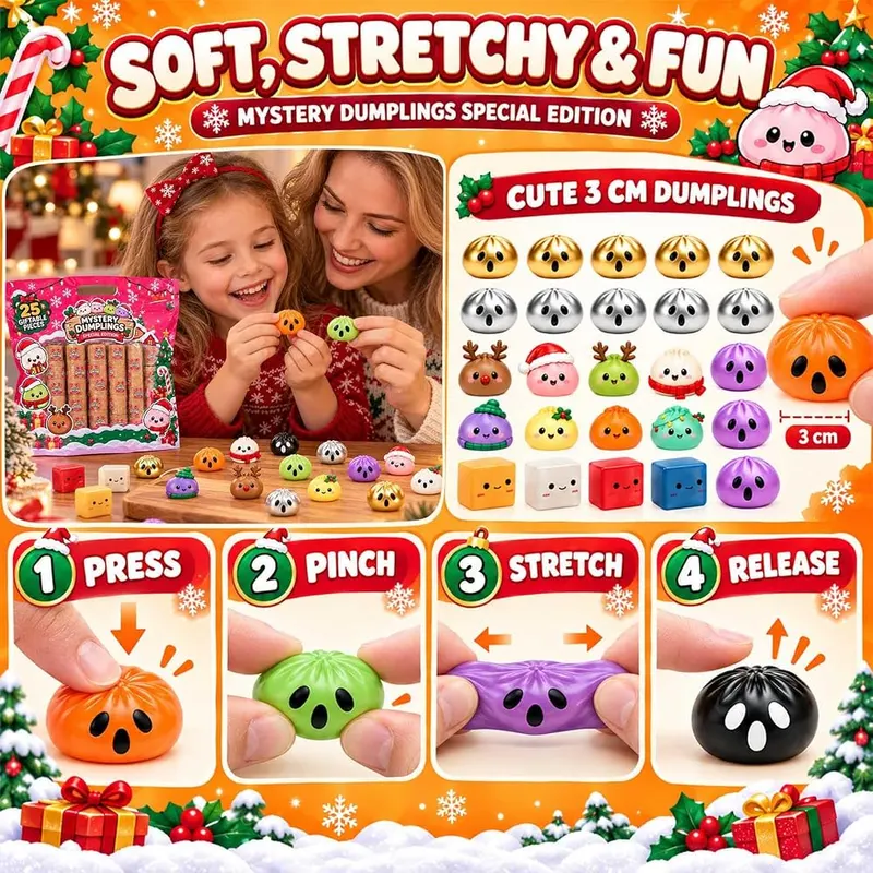 Generic 25Pcs Christmas Mini Squishy Advent Calenda – 25-Piece Mini Squishy Set