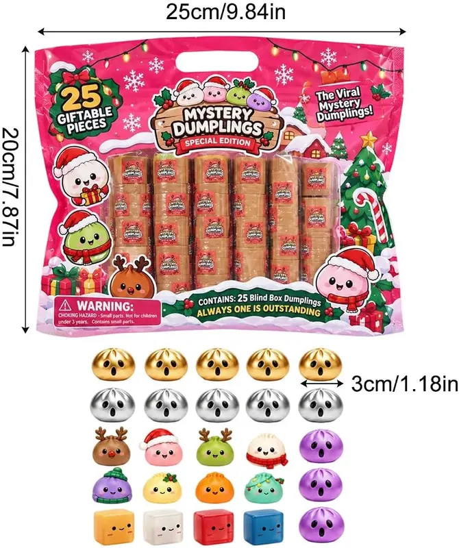 Generic 25Pcs Christmas Mini Squishy Advent Calenda – Slow-Rise Squishy Texture