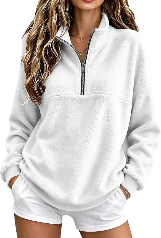 Generic 3/4 Zip Pullover Womens Comfort Flannel – Material