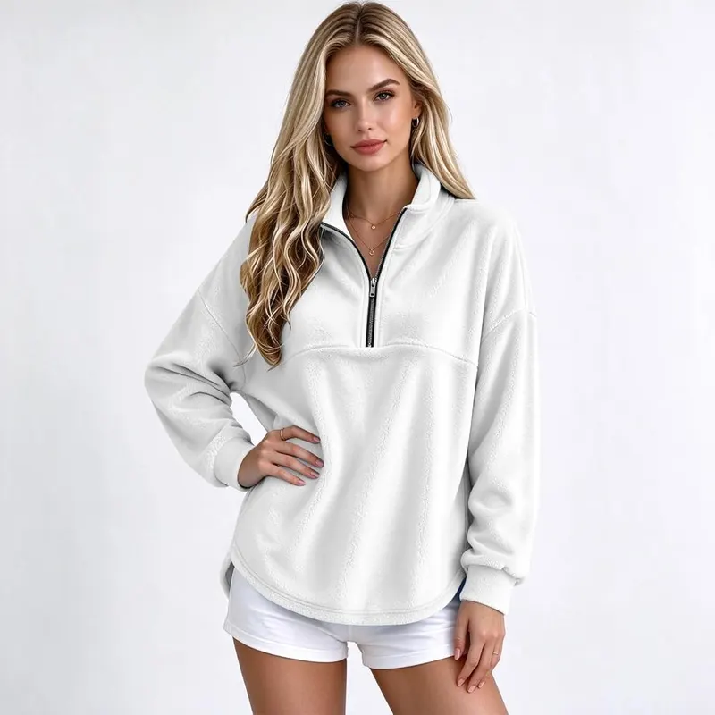 Generic 3/4 Zip Pullover Womens Comfort Flannel – Occasion