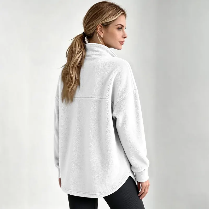 Generic 3/4 Zip Pullover Womens Comfort Flannel – product photo 7 of 8