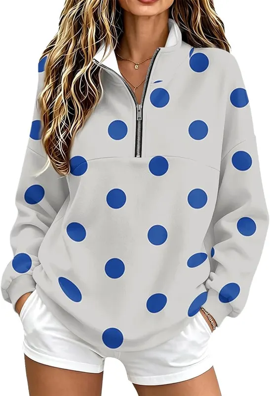 Generic 3/4 Zip Pullover Womens Mock Neck A005light Gray – Material