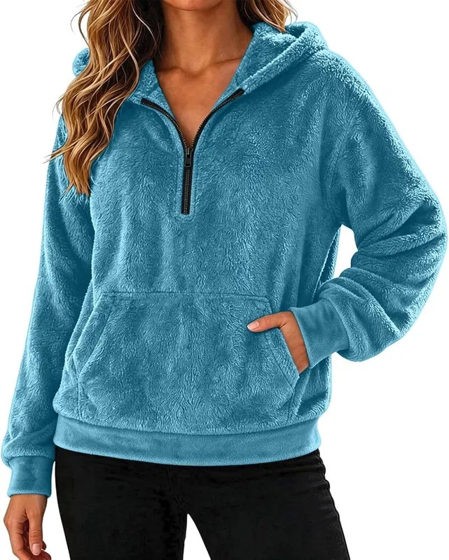 Generic 3/4 Zip Pullover Womens Oversized Casual – product photo 4 of 5