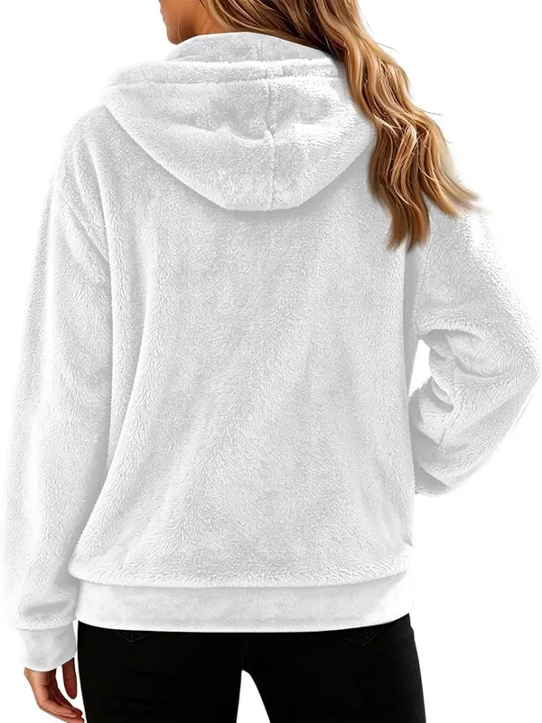 Generic 3/4 Zip Pullover Womens Oversized Trending A001white – product photo 5 of 5