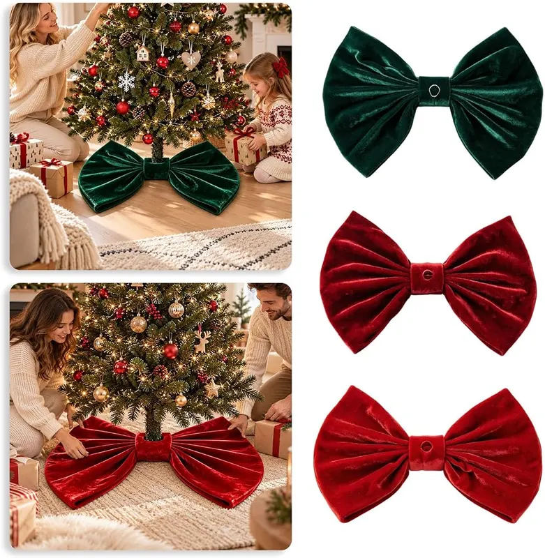 Generic 35.4in Large Base Bow Christmas Tree – Soft pleated wing design