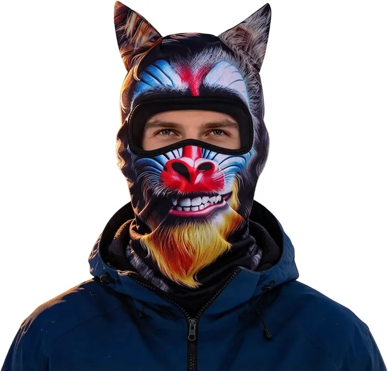 Generic Animal Ski Mask Old Man Funny – Lifelike three dimensional facial print