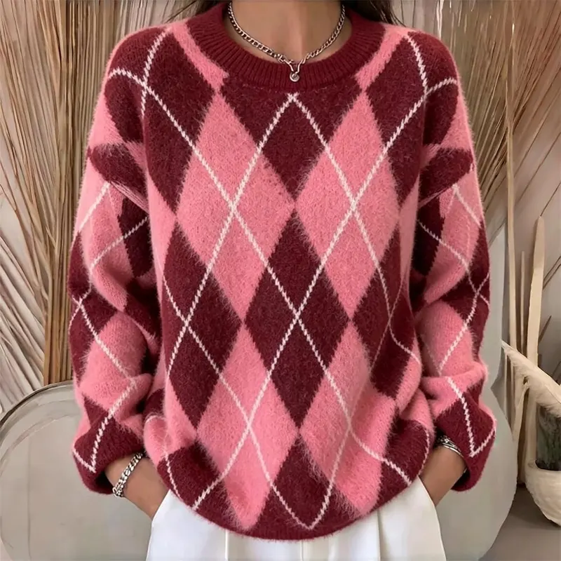 Generic Argyle Sweaters Pink – product photo 2 of 6