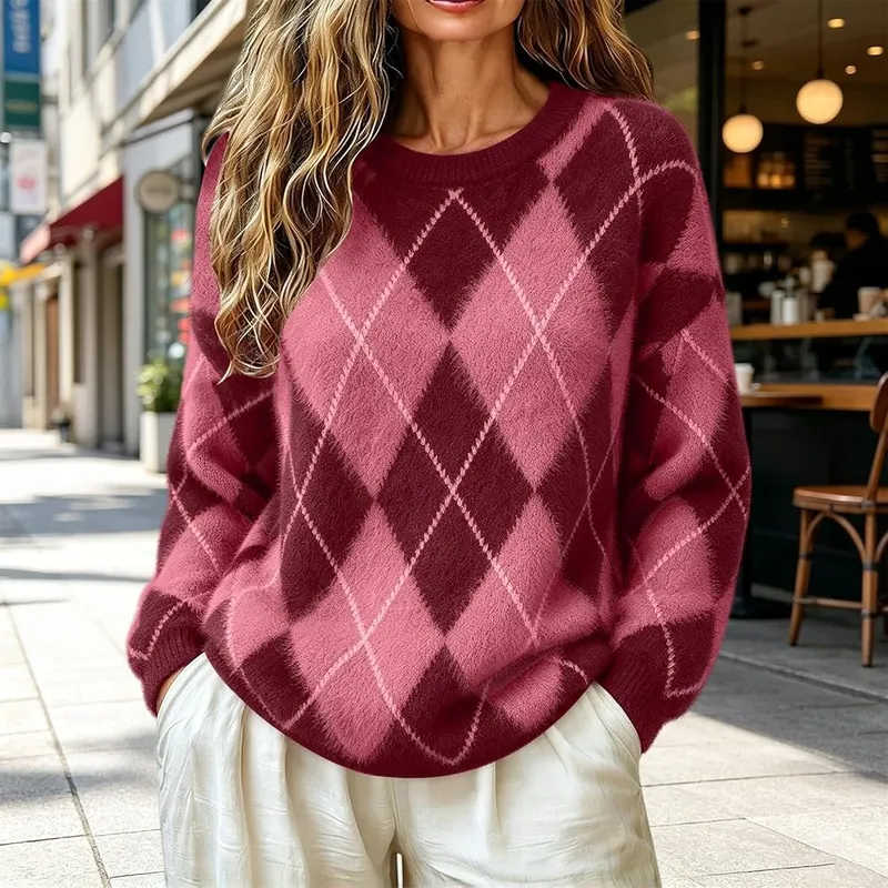 Generic Argyle Sweaters Pink – product photo 3 of 6