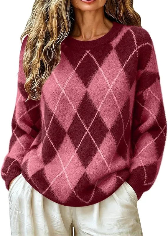 Generic Argyle Sweaters Pink – product photo 5 of 6